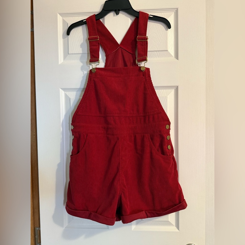 Red Corduroy Overalls